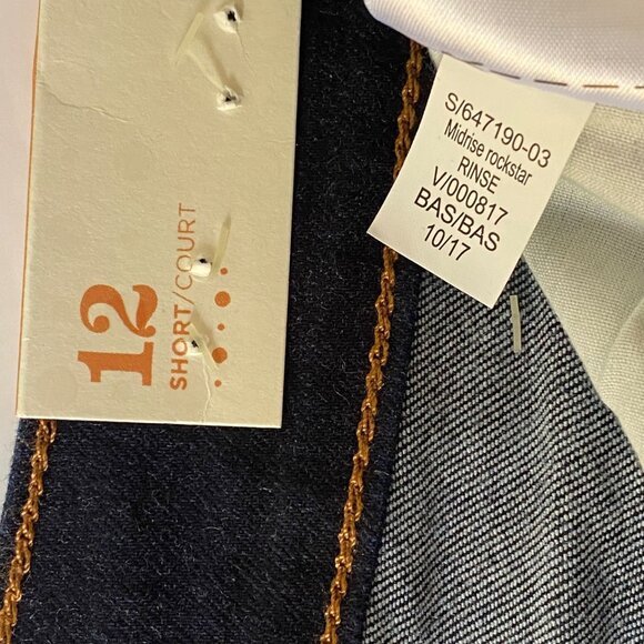 Old Navy Rockstar Women’s Super Skinny Jeans Sz 12 Short Dark Rinse Mid Rise 27" - Picture 6 of 12